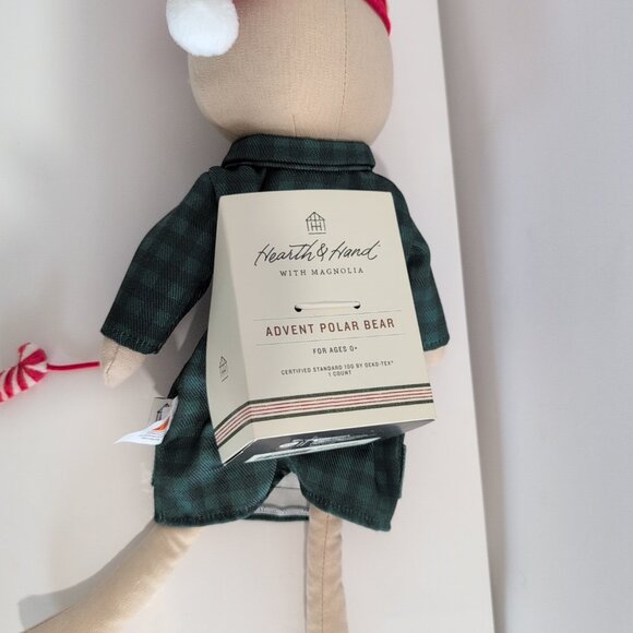 Hearth & Hand Magnolia Kids Advent Calendar Polar Bear Plush 2025 New In Box - Picture 7 of 7